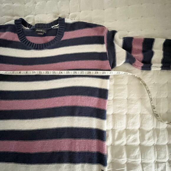Eddie Bauer Striped Crew Neck Cotton Sweater Women's M | Pink, Blue, Cream | EUC - Picture 8 of 10